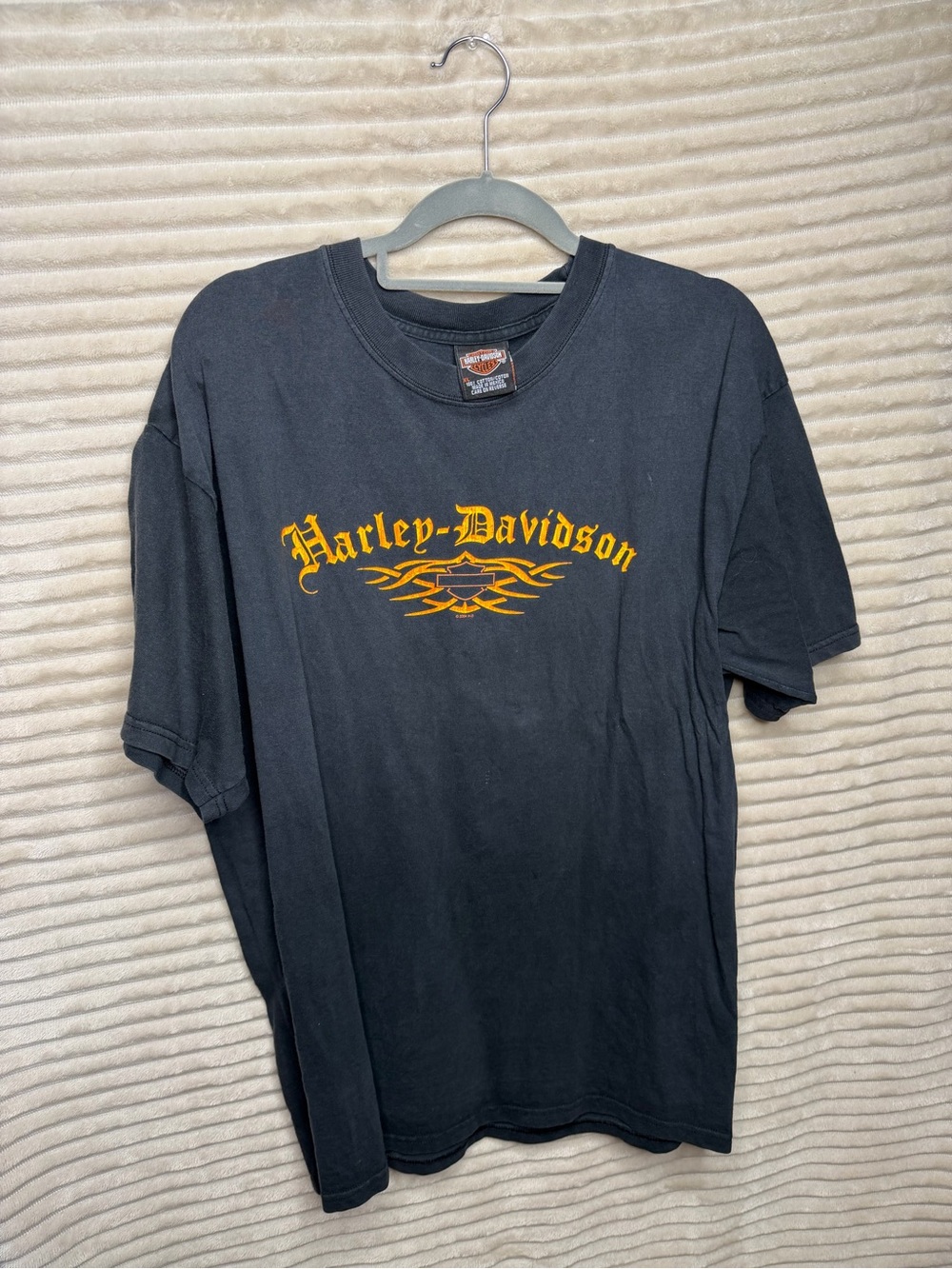 Harley-Davidson Black T-Shirt with Yellow Logo Script